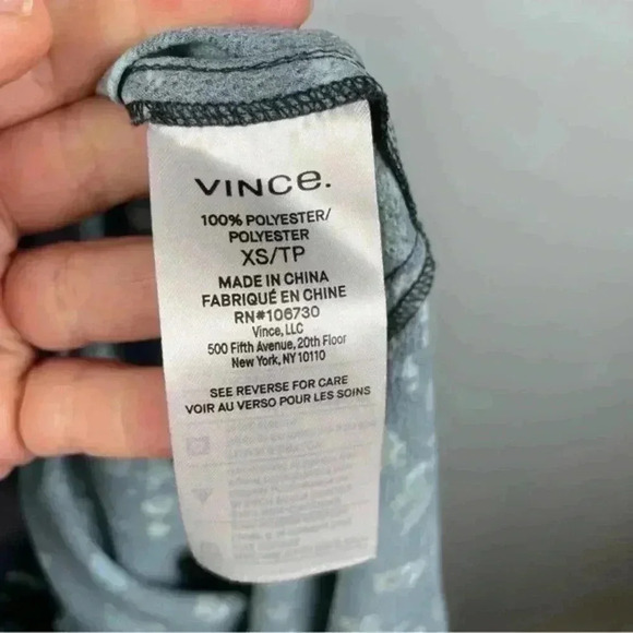 Vince Black Floral Asymmetrical Shift Midi Dress‎ - Picture 8 of 8